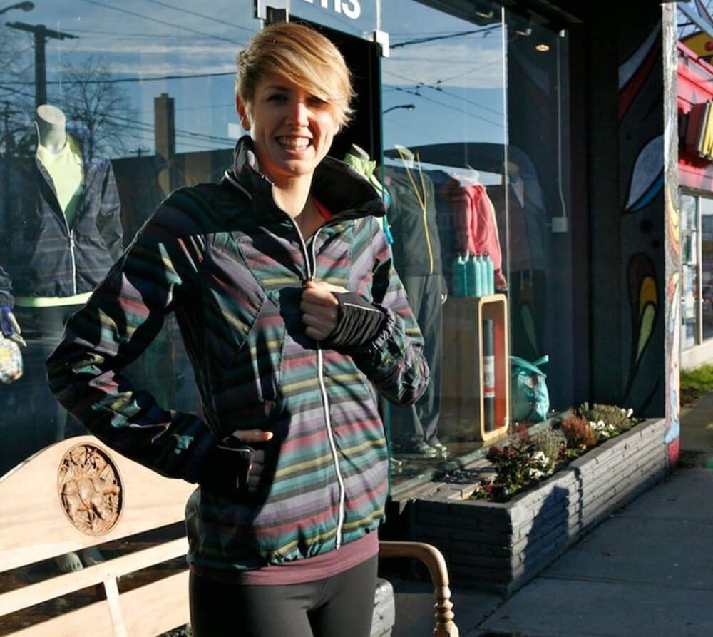 lululemon multi poncho stripe hustle jacket