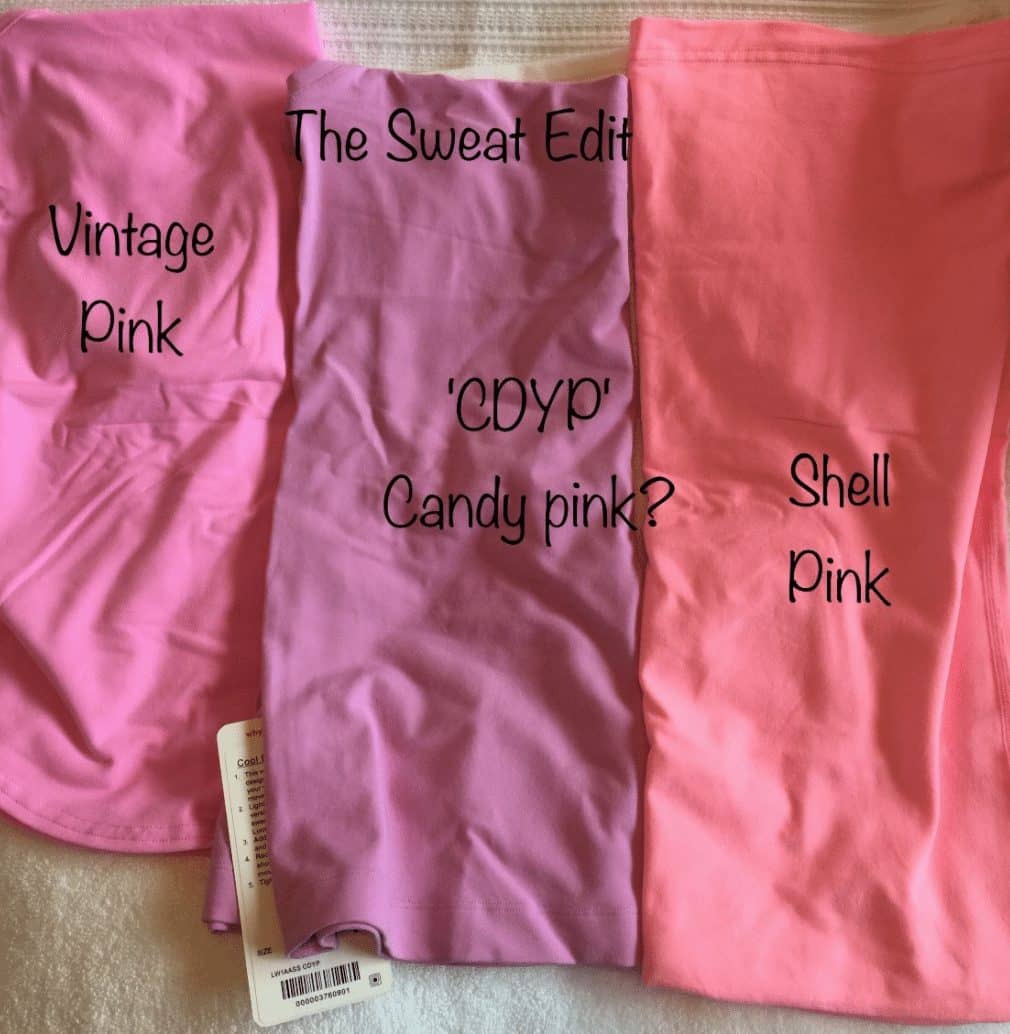 Candy Pink Cool Racerback II Color Comparison