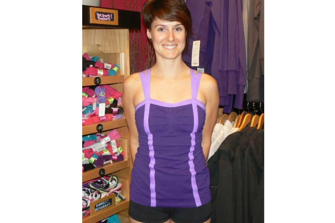 lululemon insite tank, lolo purple, built-in-bra
