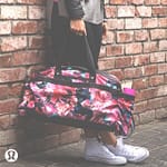 lululemon on the fly duffel secret garden - lululemon secret garden print - lululemon gym bag