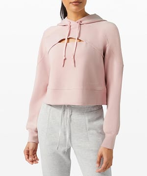 Get Centred Crop Hoodie misty pink