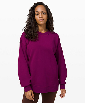 Perfectly Oversized Crew deep fuschia