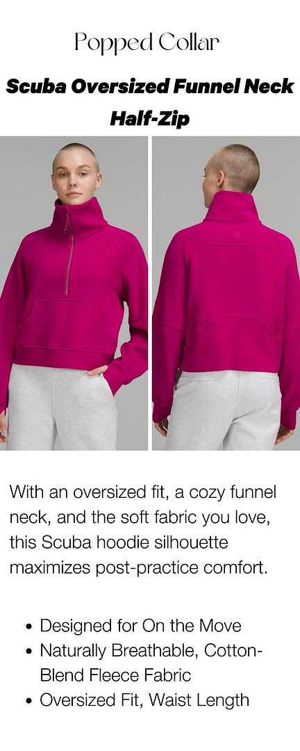 scuba oversized funnel neck half-zip sweatshirt lululemon