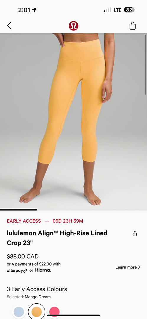 yellow leggings from the Lululemon Early-Access