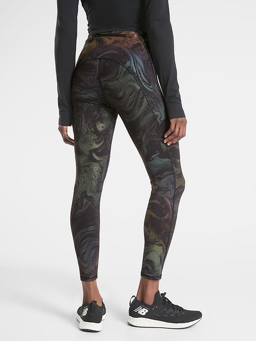 Athleta Swirl Reflective 7/8 Tight in Supersonic