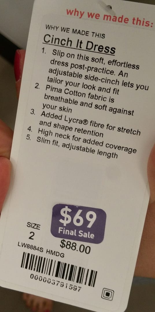 Lululemon Cinch It Dress