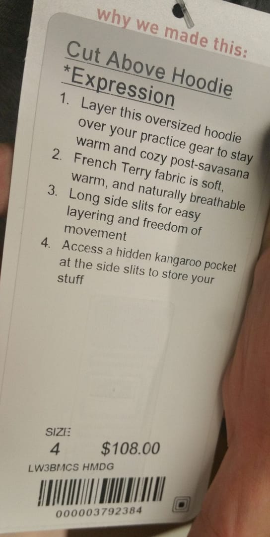 Cut Above Hoodie Hang Tag