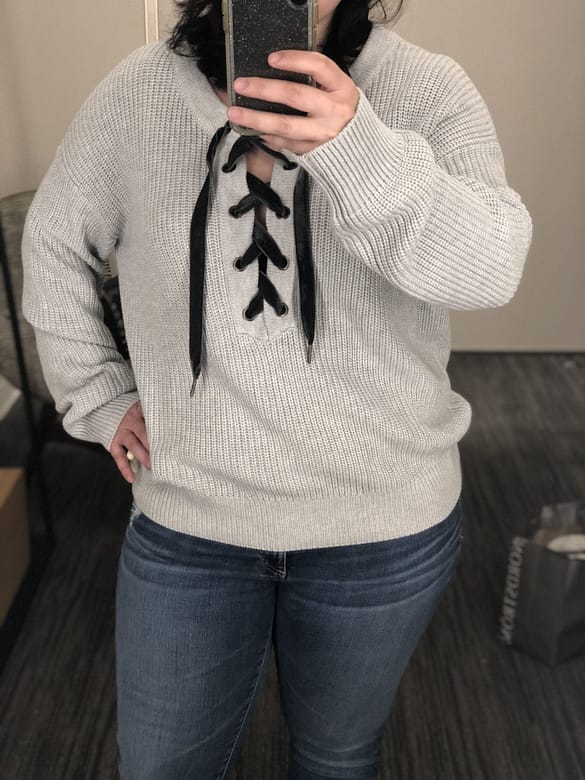 Rails Olivia Lace-Up Sweater