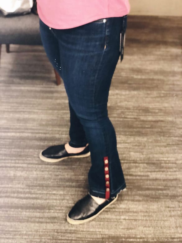 Veronica Beard Button Hem Jeans, Nordstrom Anniversary Sale 2018 Dressing Room Selfies