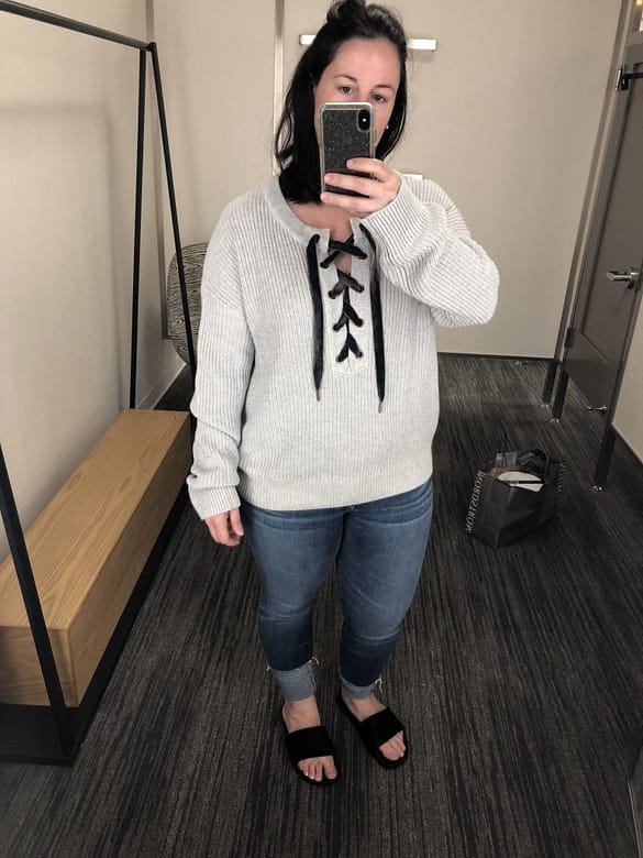 Rails Olivia Lace Up Sweater