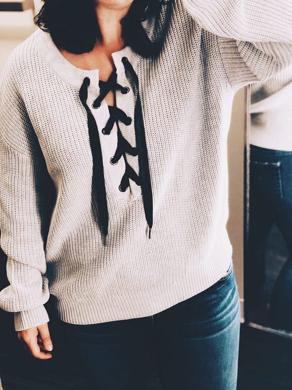 Rails Olivia Lace-Up Sweater