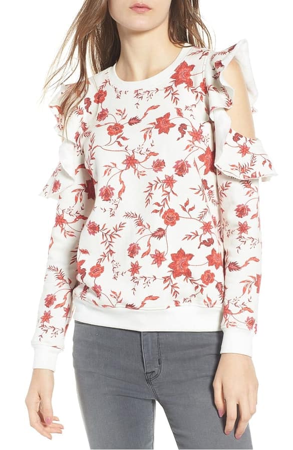 Gracie Cold Shoulder Floral Sweatshirt