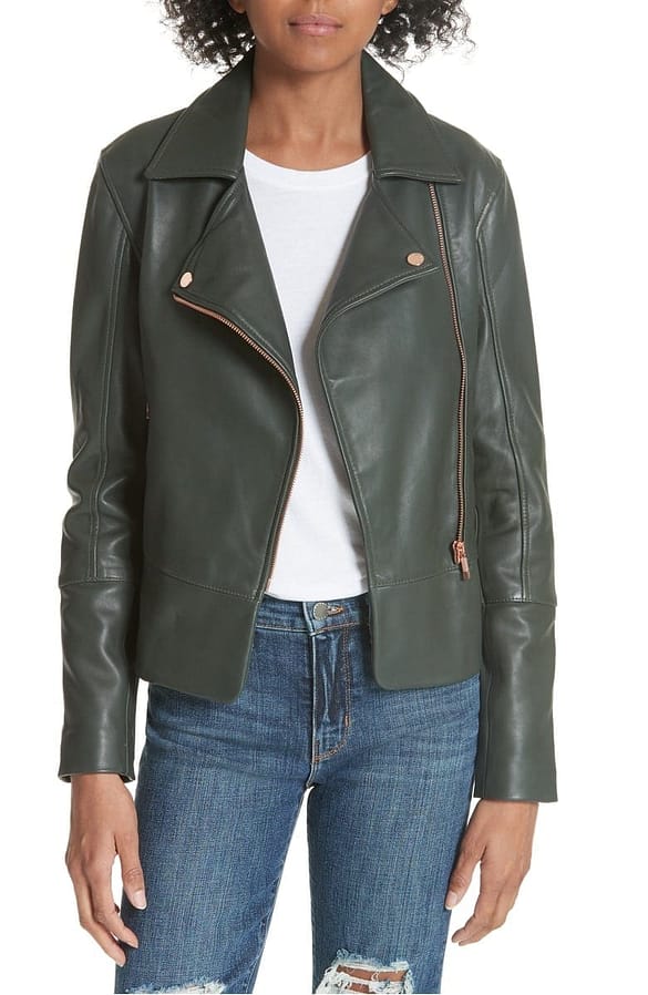 Lizia Leather Biker Jacket, Ted Baker, Nordstrom Anniversary Sale 2018