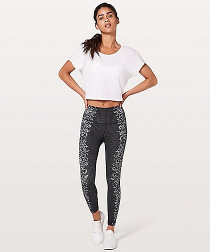 Infinity Wunder Under 25 Alpine White Black Wunder Under 7:8 Tight Lululemon Australia