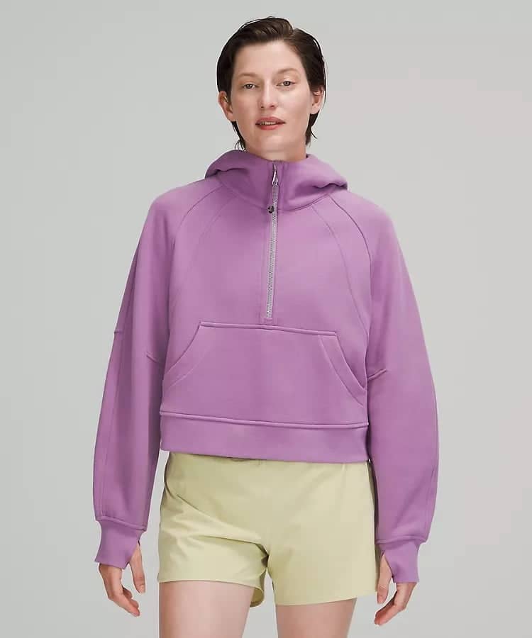 Scuba Oversized 1:2 Zip Hoodie Wisteria Purple