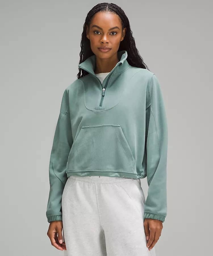 lululemon brushed softreme ribbed half zip