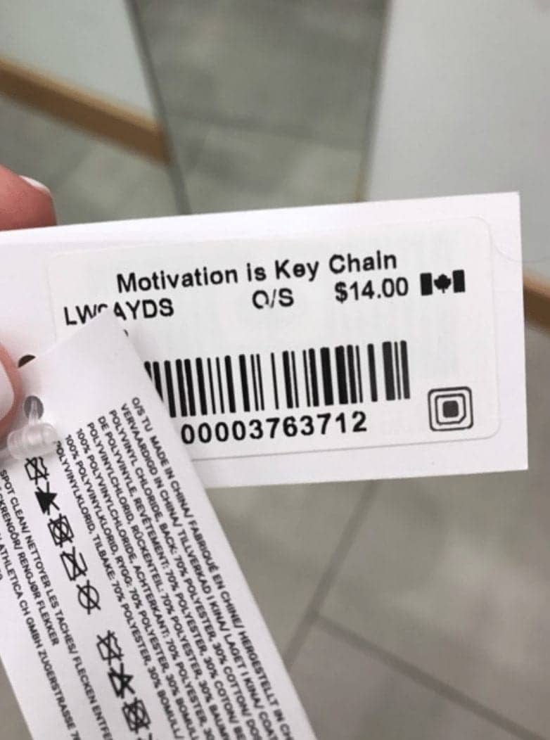Lululemon Motivation In Key Chain