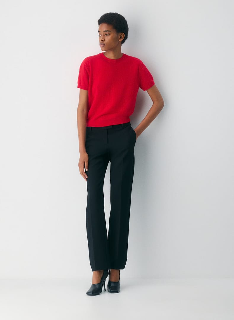 Aritzia Bare Cashmere Shortsleeve Crew Sweater