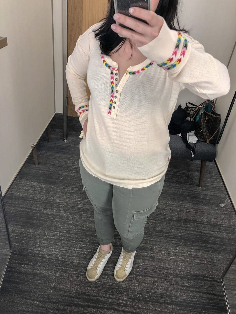 Free People Rainbow Thermal Tee