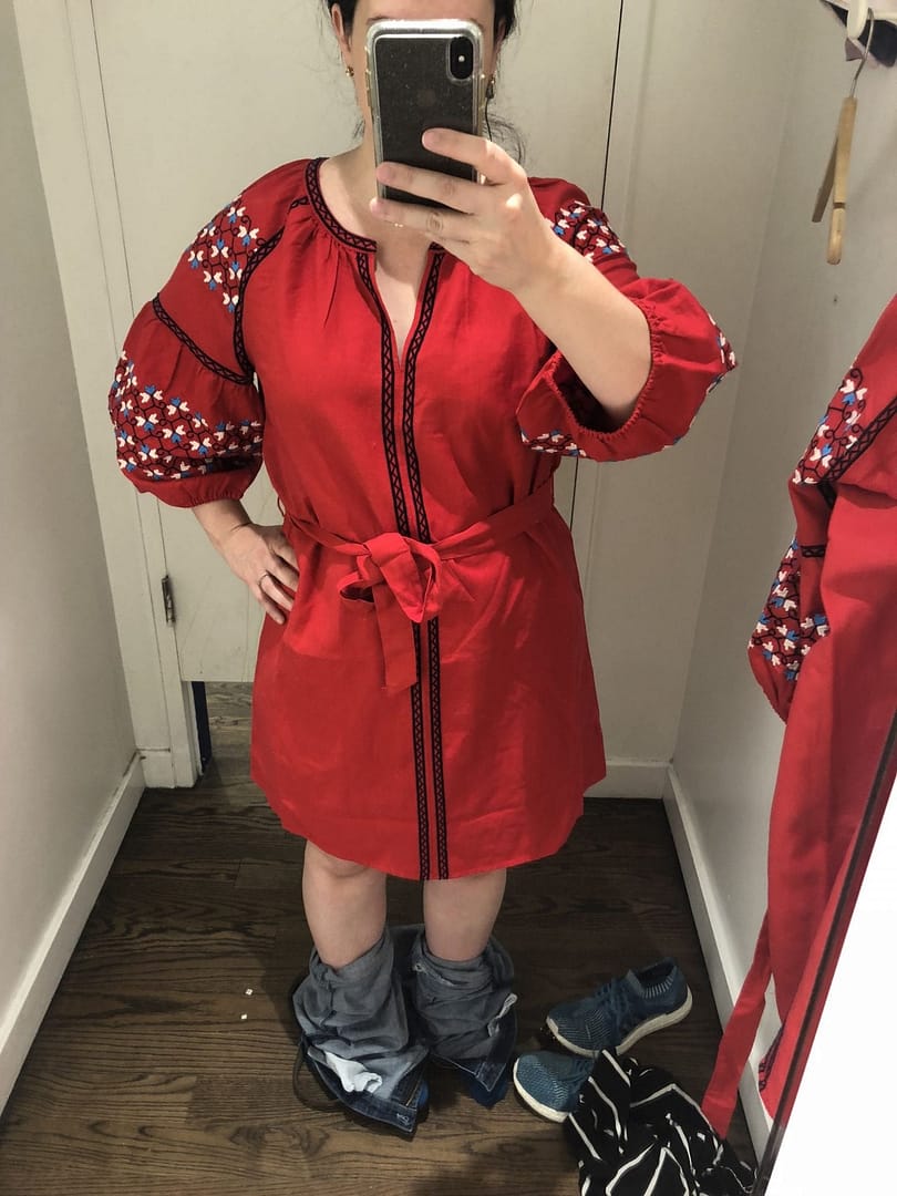 Gap Embroidered Balloon Sleeve Dress