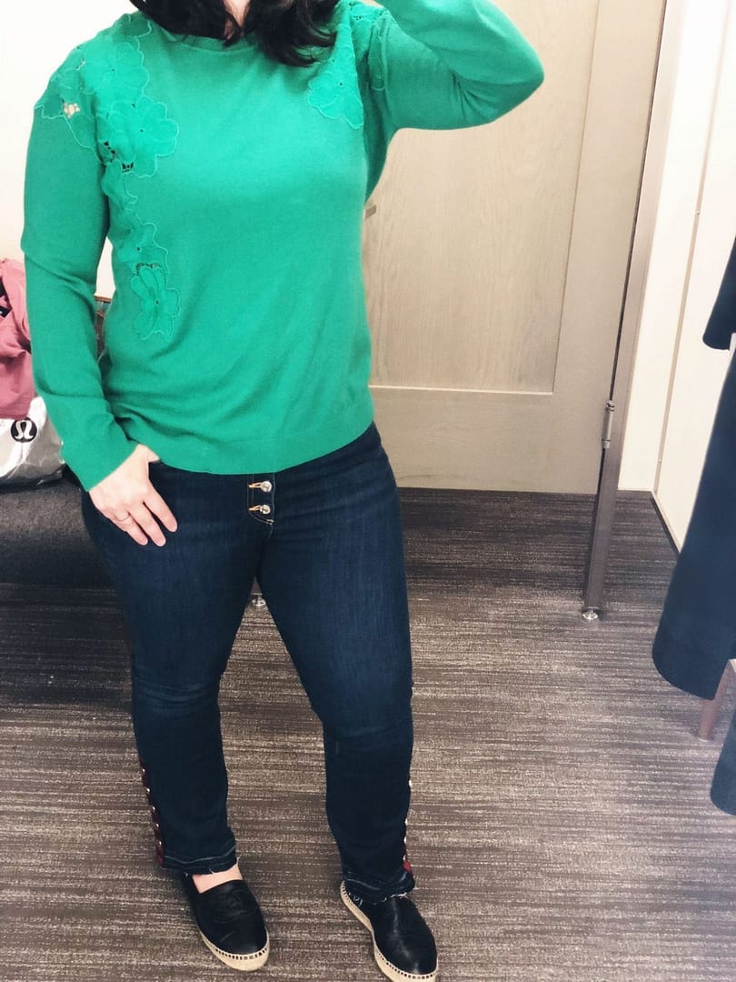 Nordstrom Anniversary Sale 2018 Dressing Room Selfies, Ted Baker Yizelda Sweater, Veronica Beard Jeans