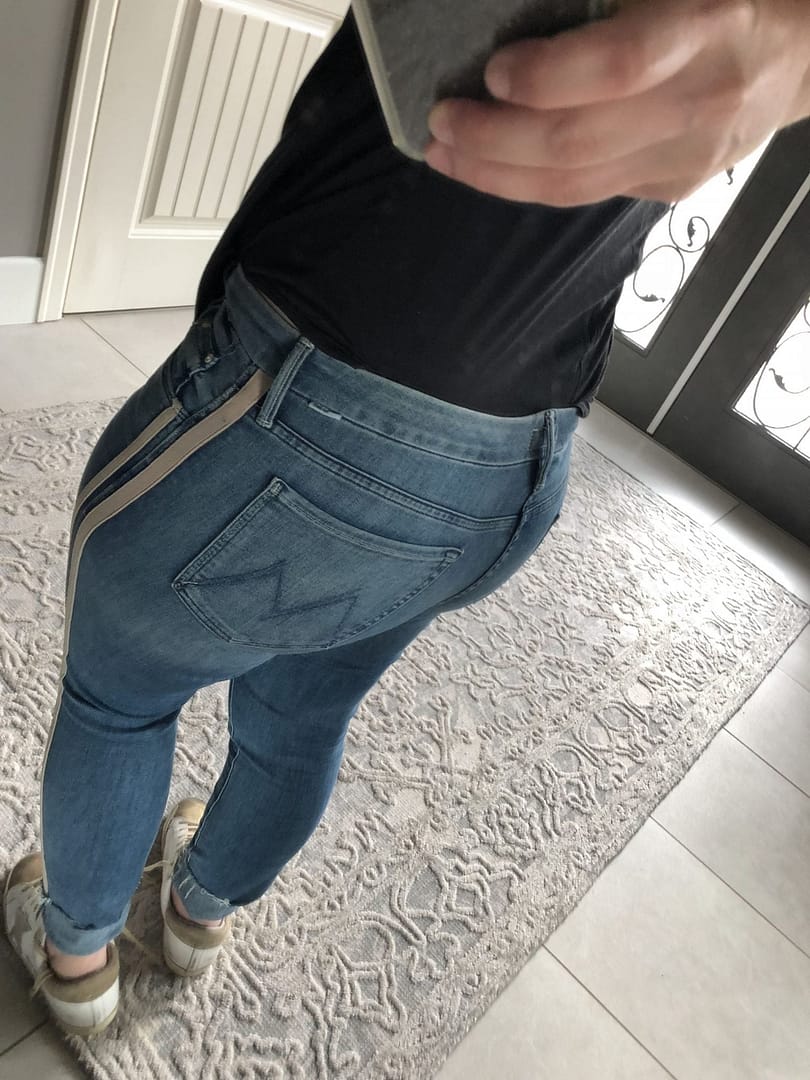 Mother Denim The Looker Frayed Ankle Skinny, Thunderstruck Racer