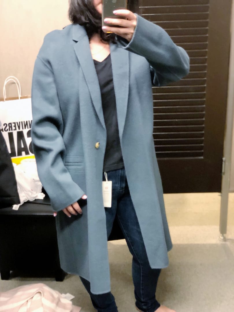 Double Face Wool Blend Coat VINCE, Anniversary Sale 2019, Nordstrom, Anniversary Sale Dressing Room Selfies