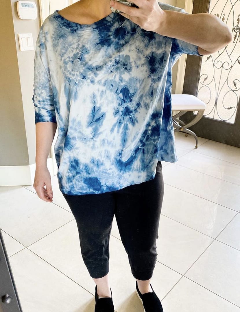 All Yours Boyfriend Box Tee, tie-dye, natural indigo dying, shibori