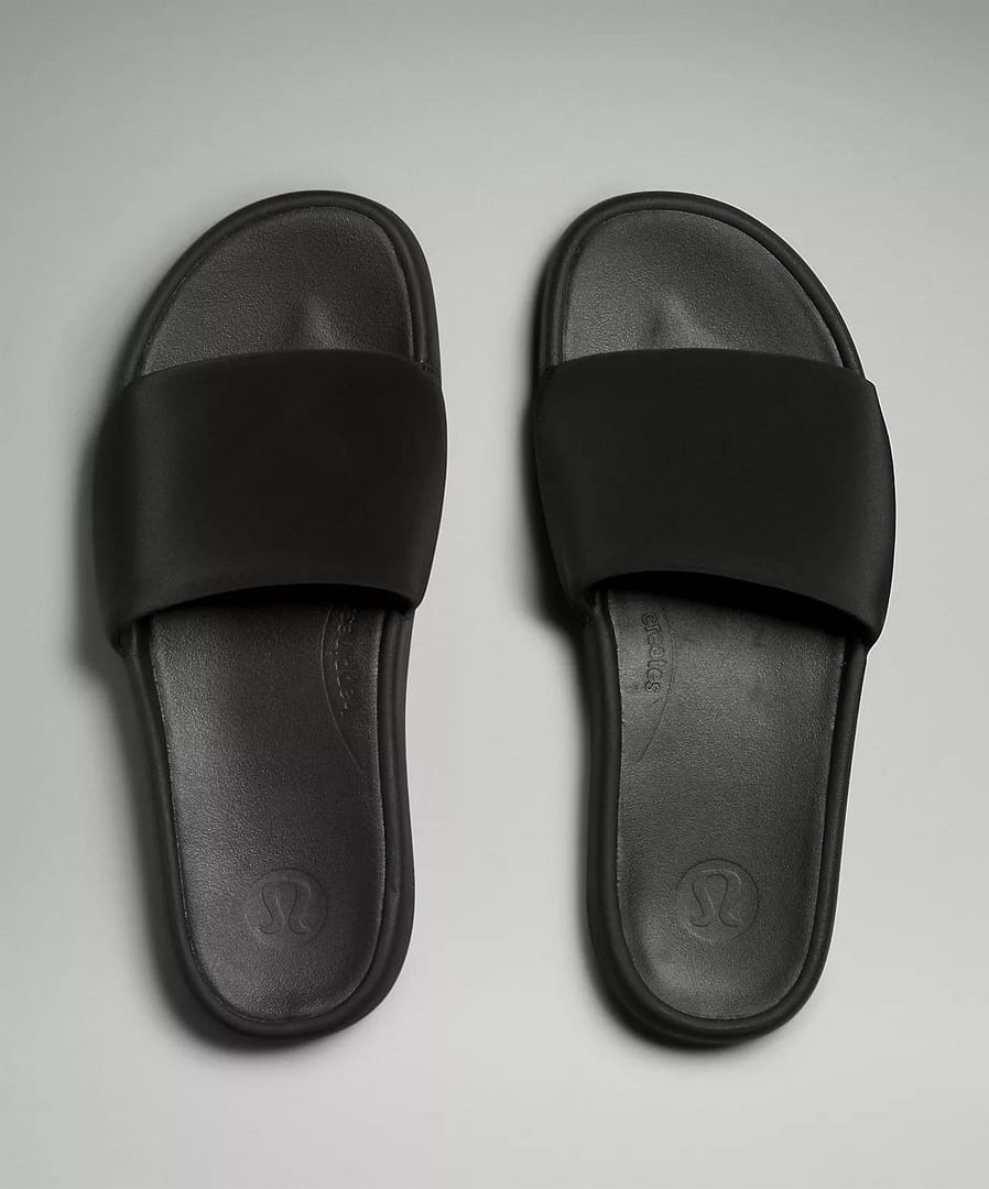 black lululemon Restfeel Slides