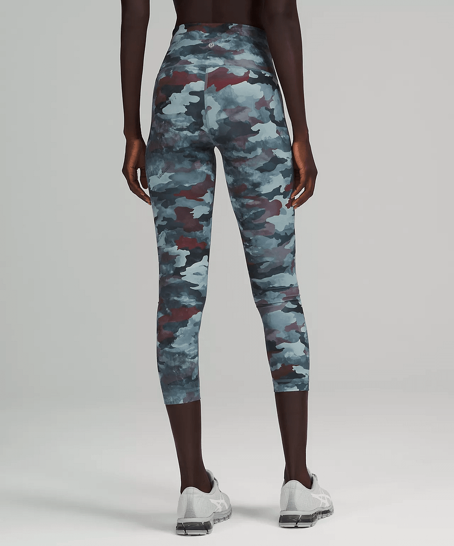 Wunder Train High Rise Crop - Heritage Camo Wash Mineral Blue Multi