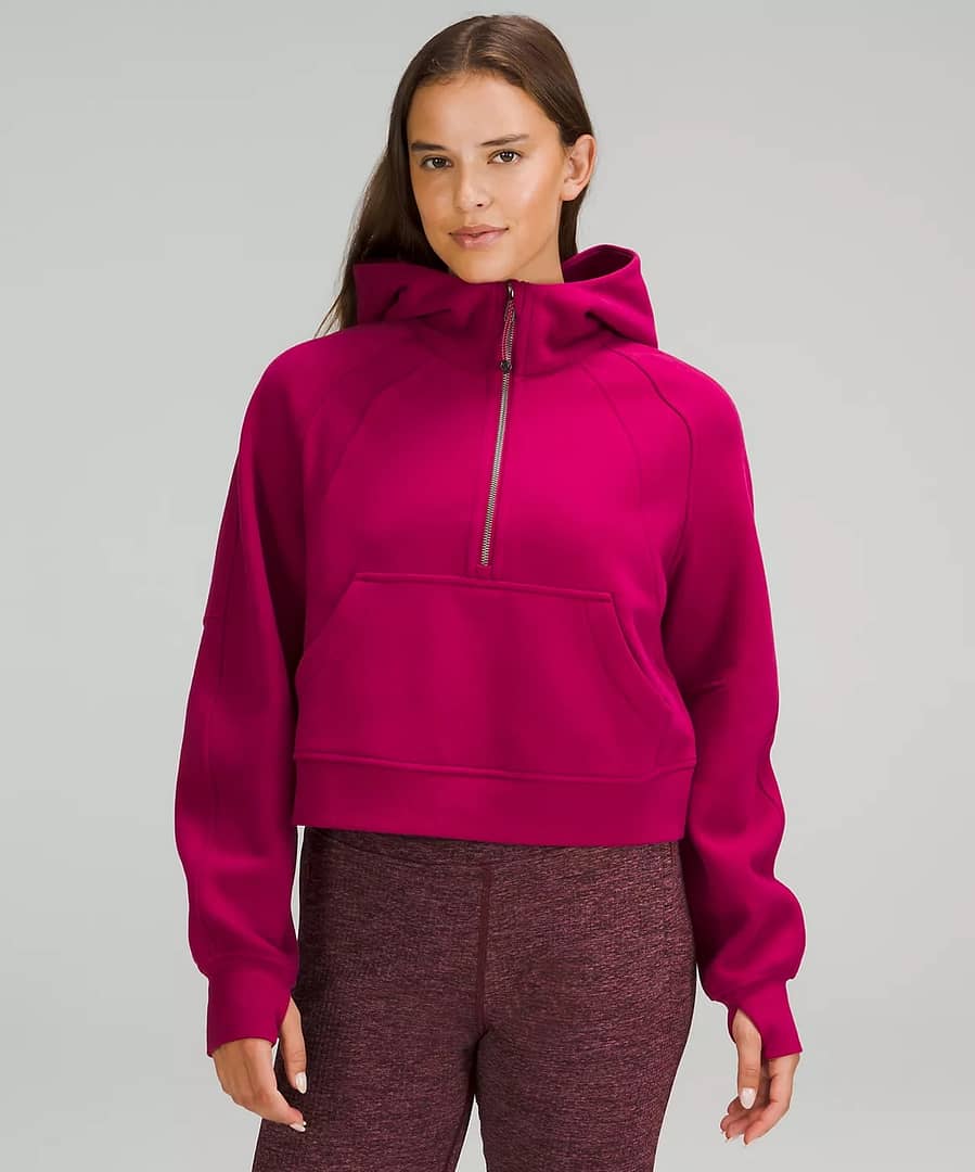 Scuba Oversized Half-Zip Hoodie green jasper - pomegranate - icing blue