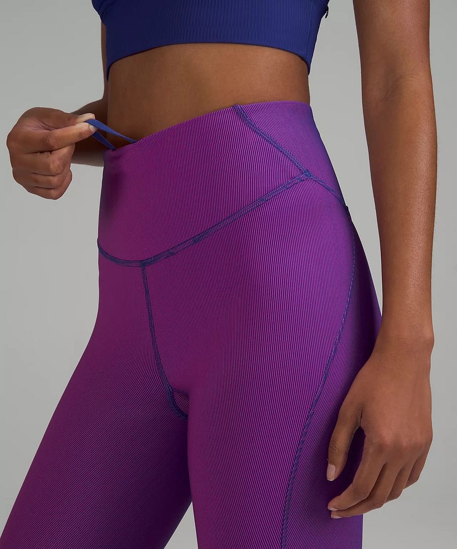 Base Pace High-Rise Tight 25 Two-Tone Ribbed - psychic:sonic pink 3