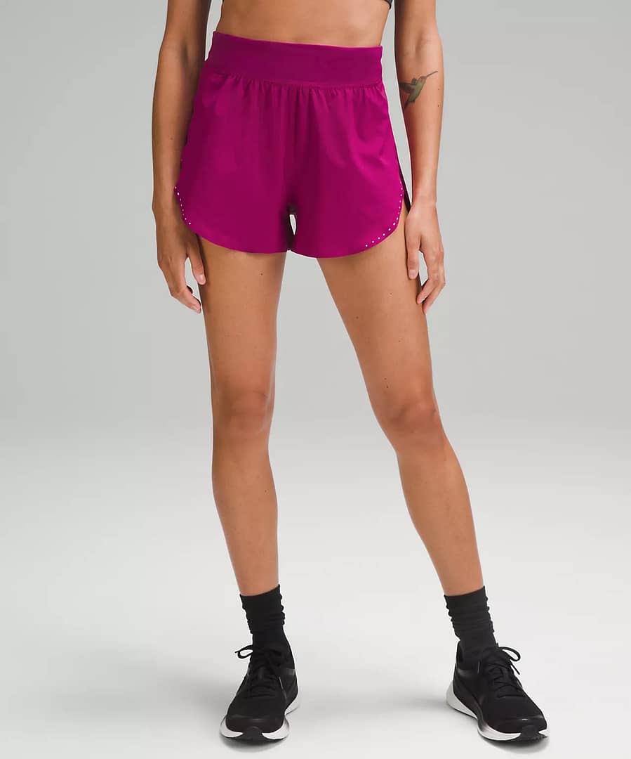 Fast and Free Reflective High-Rise Classic-Fit Short 3" magenta purple