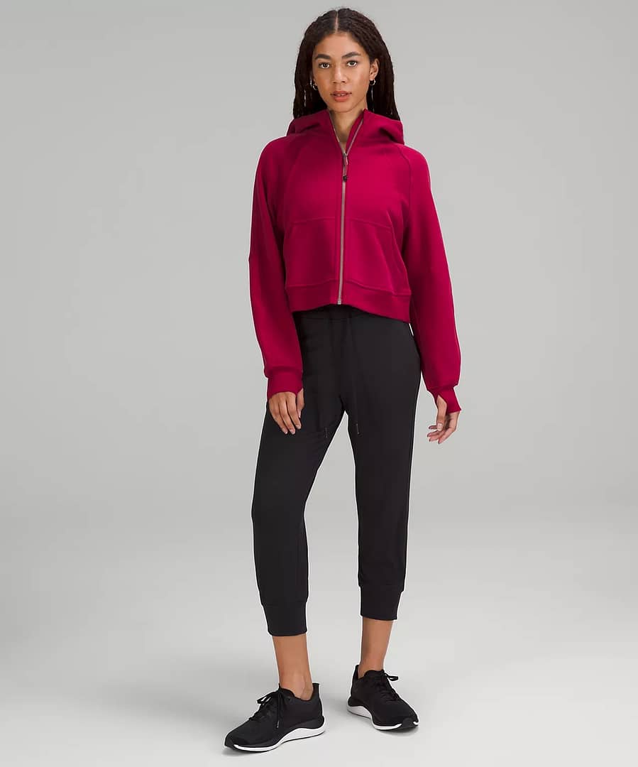 Scuba Oversized Full Zip in maroon for Lululemon weekly product drop