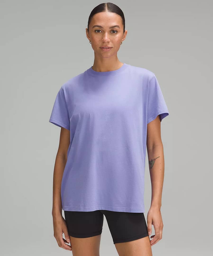 lululemon tshirt - All Yours Cotton T-Shirt - dark lavender for Lululemon weekly product drop