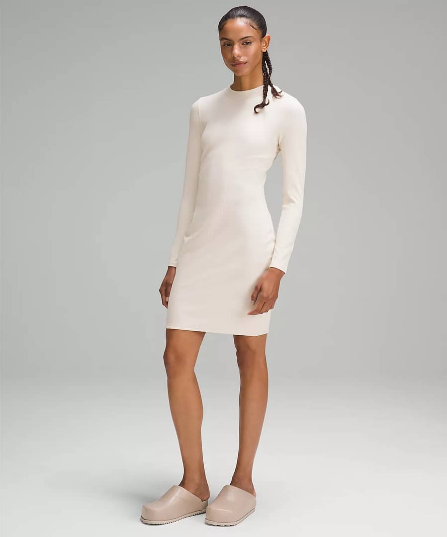 Ribbed Long-Sleeve Dress