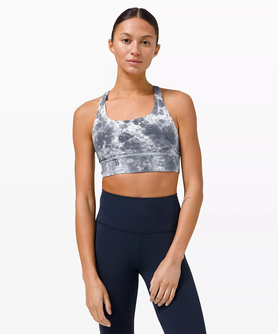 Energy Bra Long Line Medium Support, B–D Cup Tie Dye_marble dye navy classic