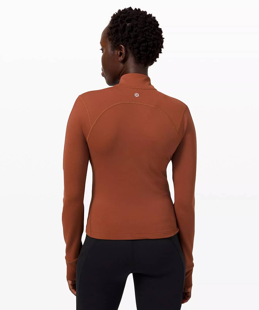 Rulu™ Running Cropped 1/2 Zip_dark terracotta