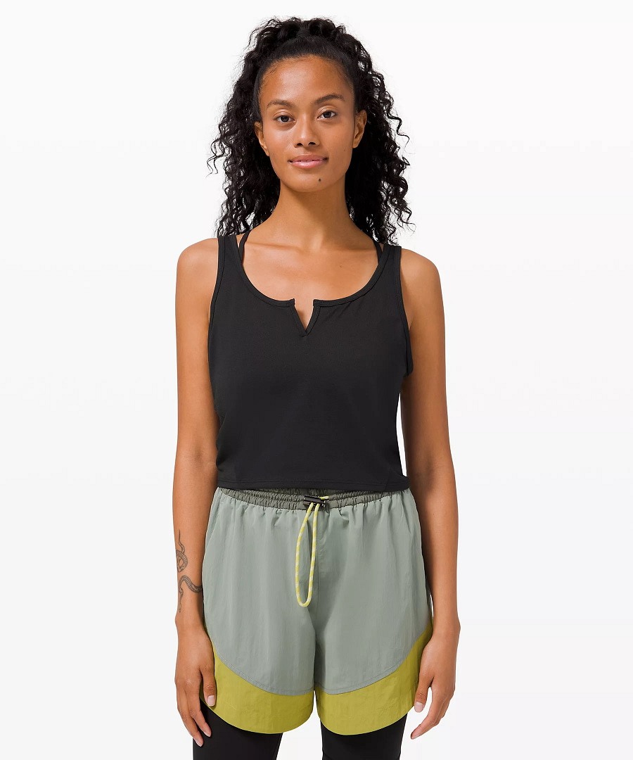 Cropped Henley Tank Top