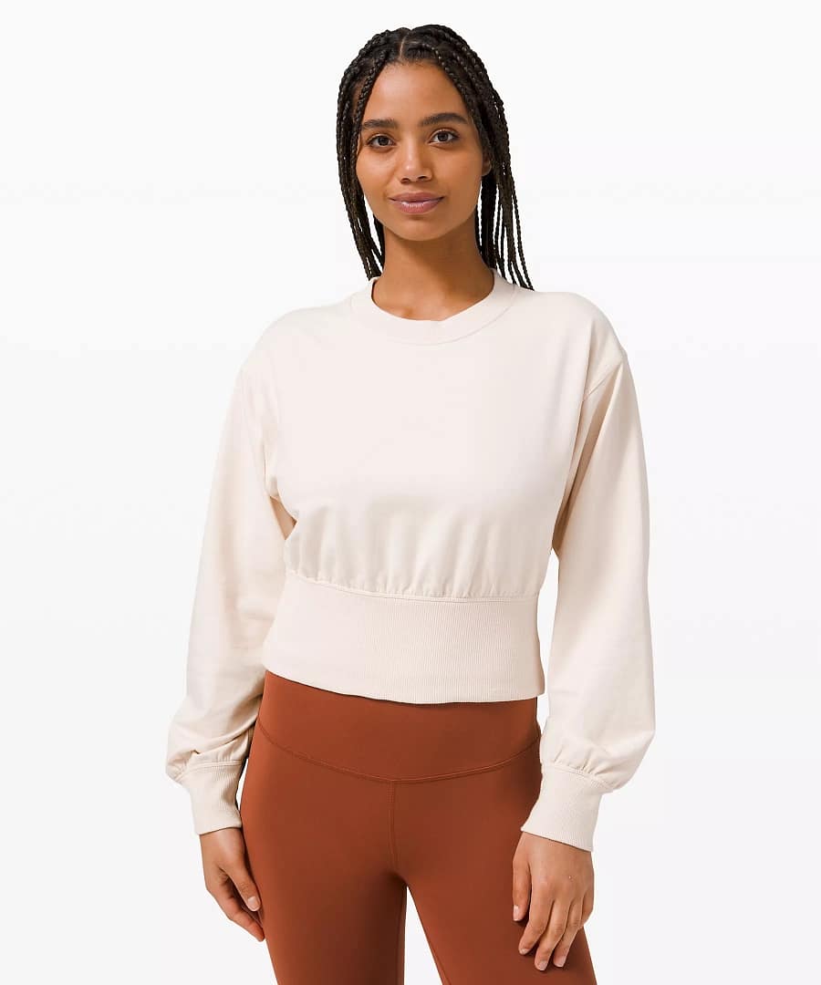 Ribbed Contoured Waist Crew light ivory