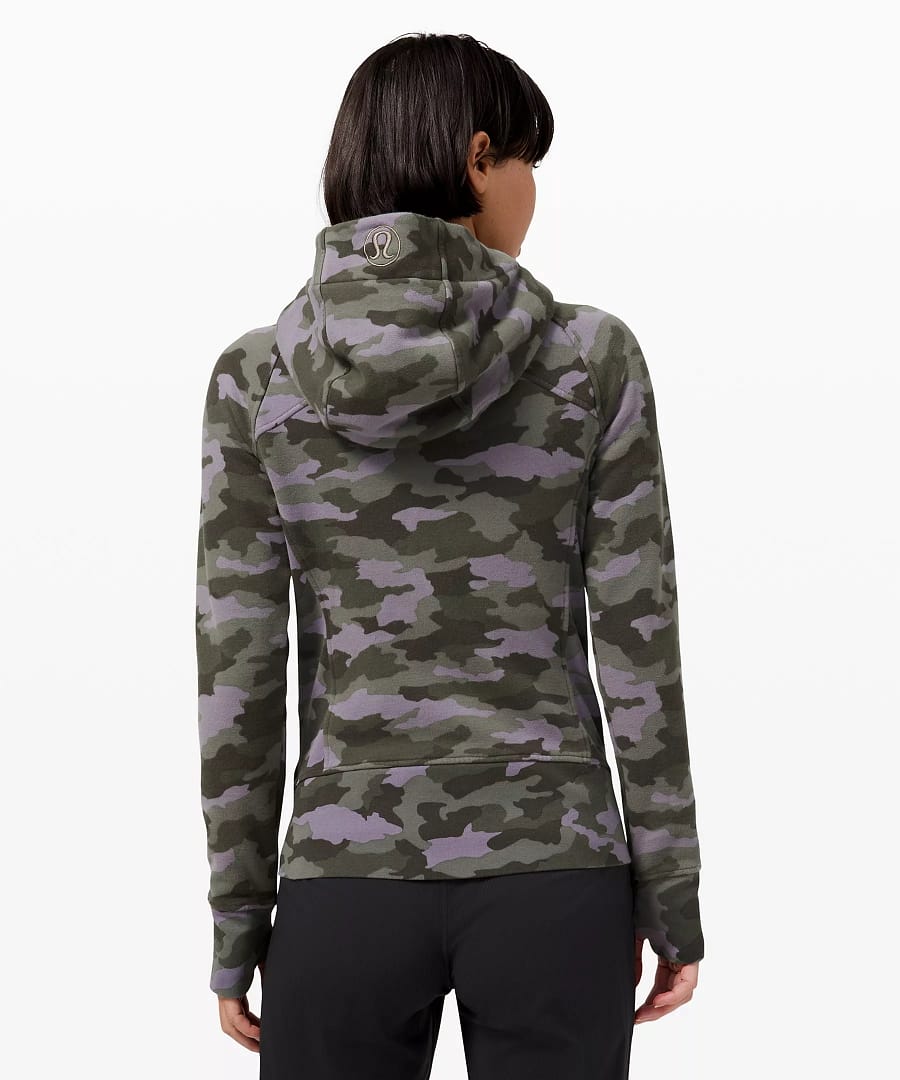Scuba Hoodie Light Cotton Fleece-Heritage 365 Camo Dusky Lavender Multi