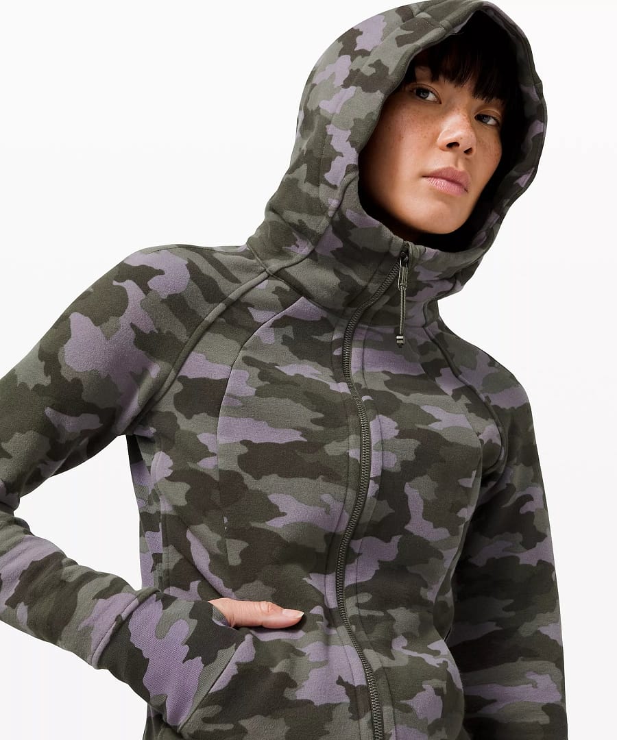 Scuba Hoodie Light Cotton Fleece-Heritage 365 Camo Dusky Lavender Multi