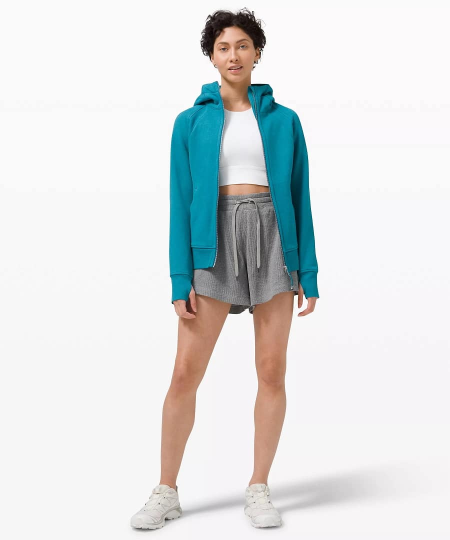 Scuba Hoodie light cotton fleece Heathered Hawaiian Blue