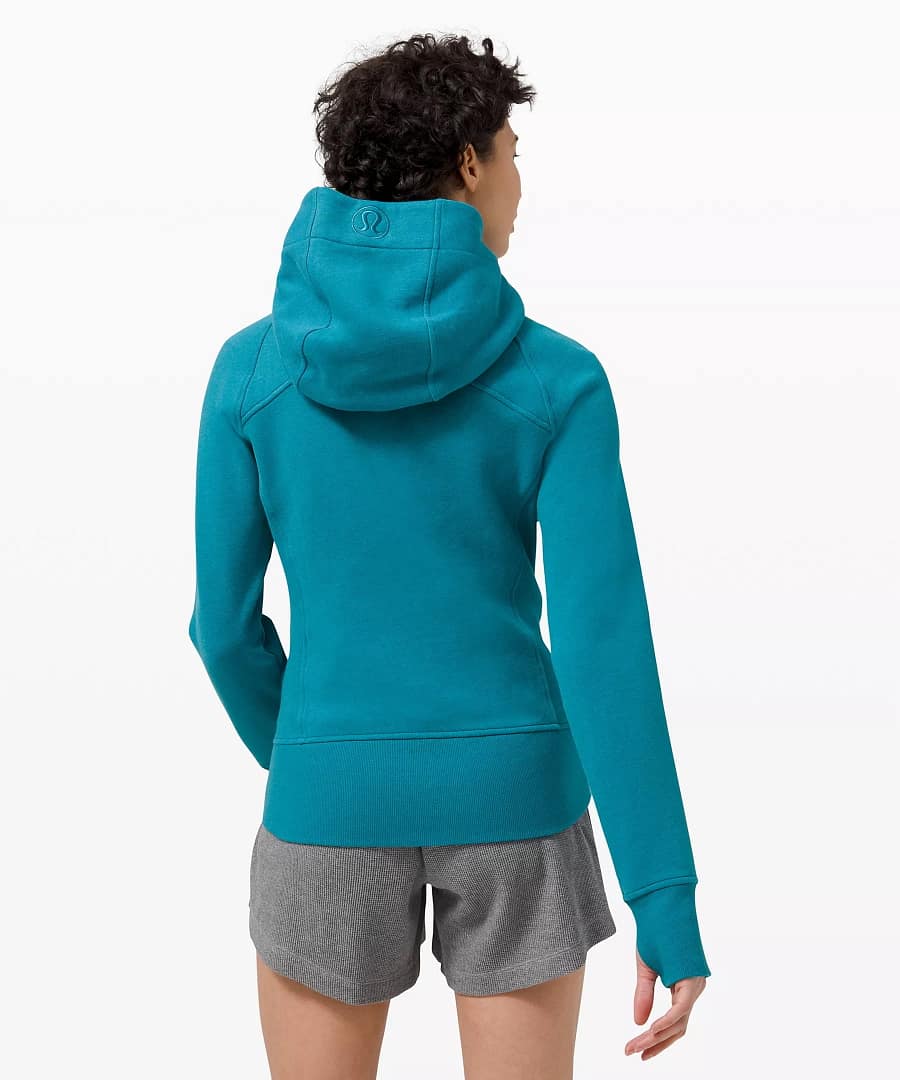 Scuba Hoodie light cotton fleece Heathered Hawaiian Blue