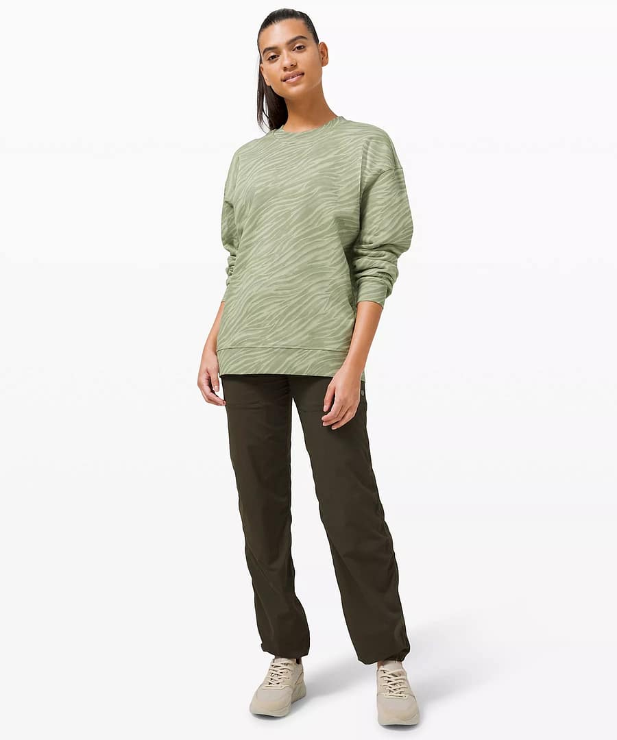 perfectly oversized crew Le Tigre Camo WP Green Fern Multi