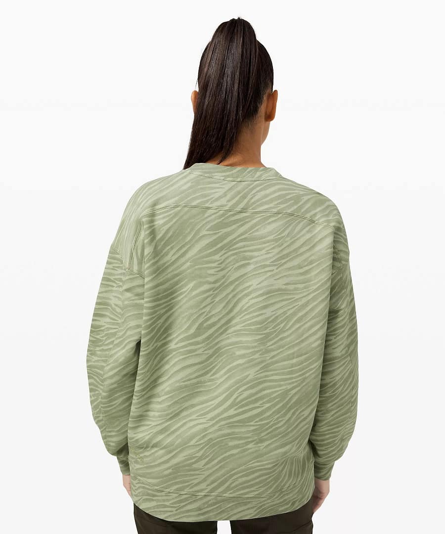 perfectly oversized crew Le Tigre Camo WP Green Fern Multi 3