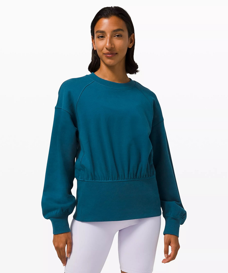 Hugged-Waist Cotton Pullover