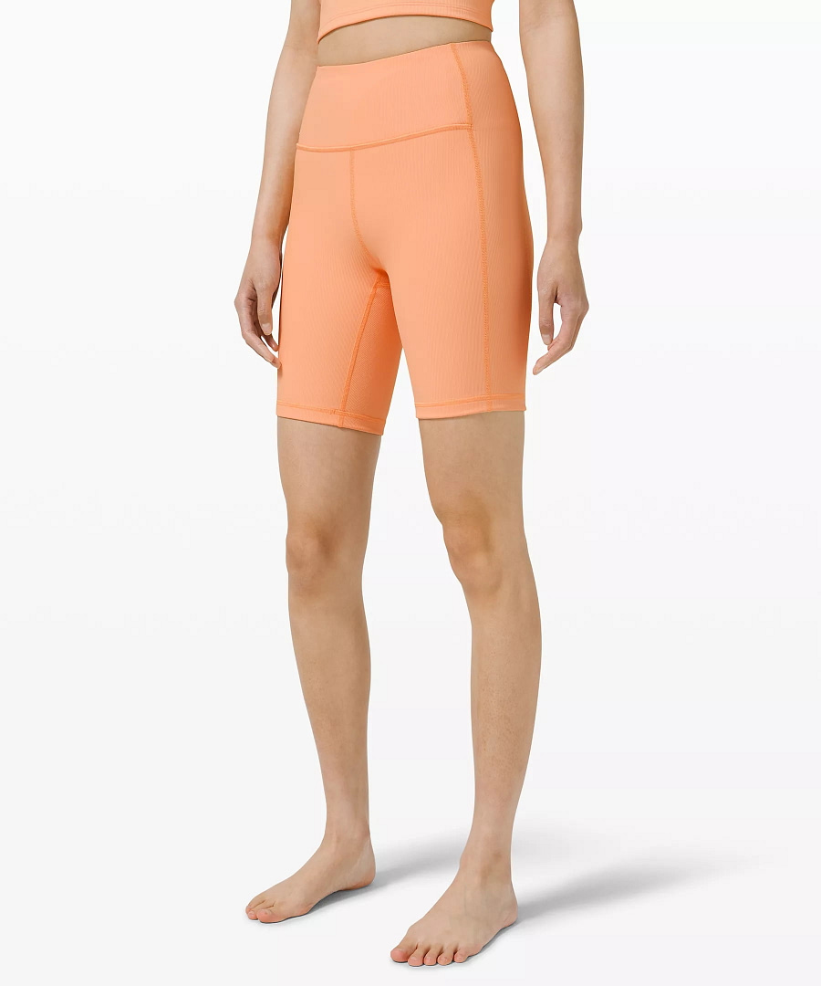 Ribbed Contoured High-Rise Short 8 malibu peach