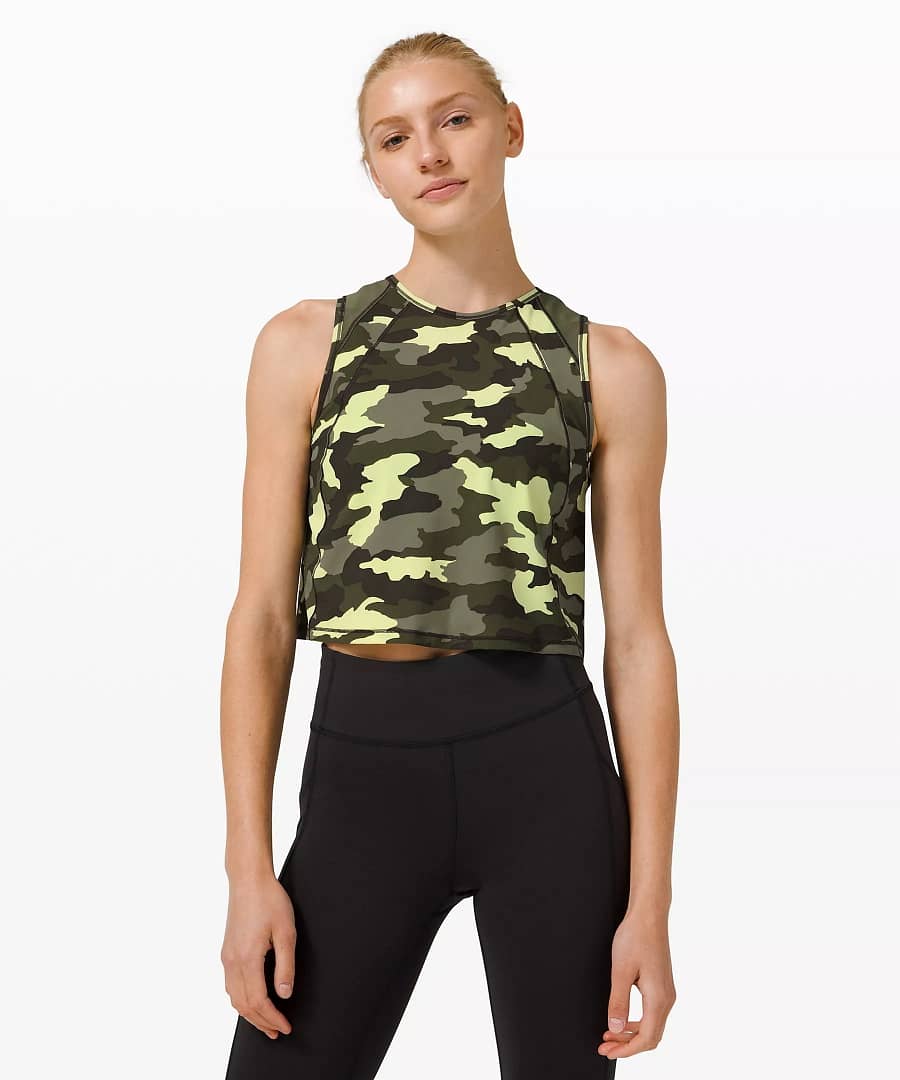 sculpt tank crop Heritage 365 Camo Crispin Green Multi/Medium Olive