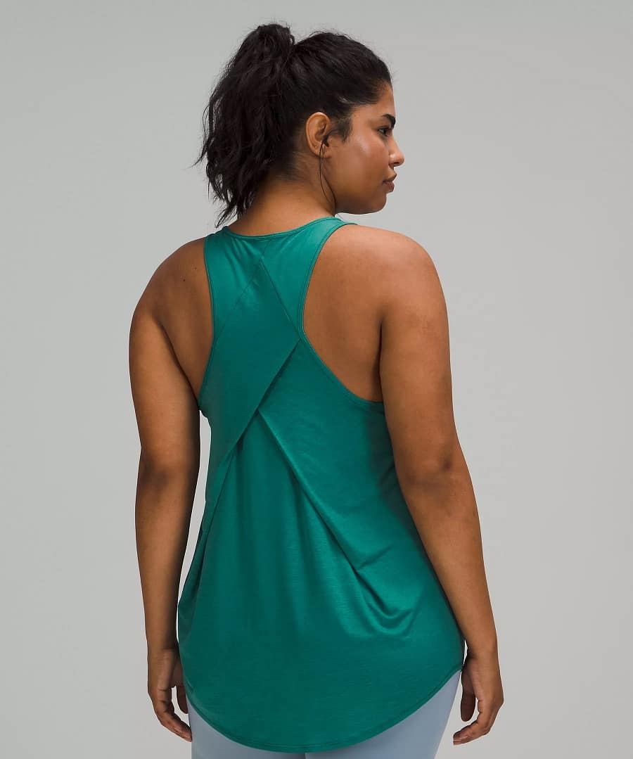 Essential Tank Top Pleated Teal Lagoon 2